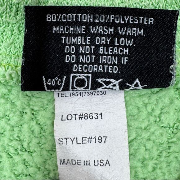 Exist Fleece Lined Terrycloth Knit Crew Neck Sweatshirt Lime Green Small - Picture 11 of 13